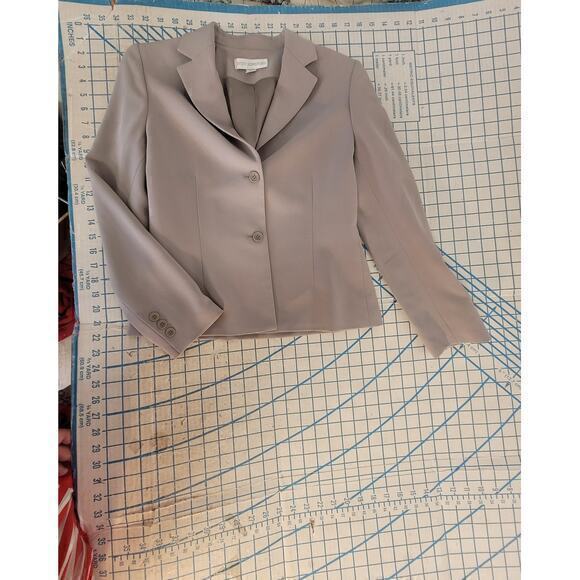 Vintage Petite Sophisticate Gray Two‎ Button Long Sleeve Boxy Blazer Jacket - Picture 5 of 15